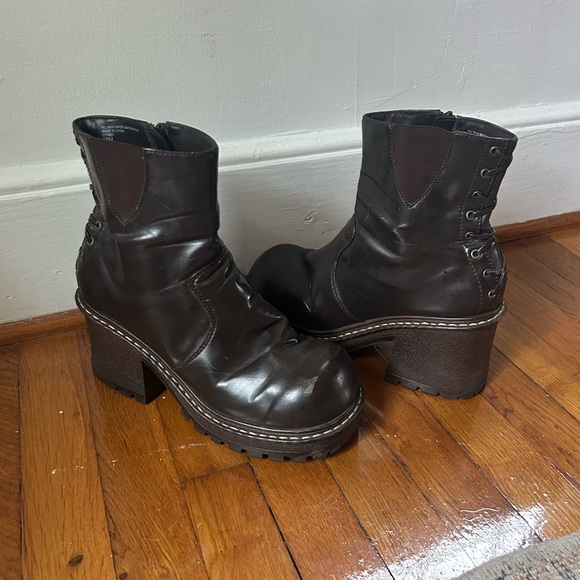Y2K chocolate brown no boundaries angel platform chunky ankle boots - Picture 1 of 8